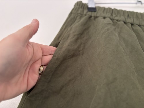 Alpha 60 Ladies Pants Size S Small Khaki Green Structured Extra Wide Leg Crop - Picture 7 of 15