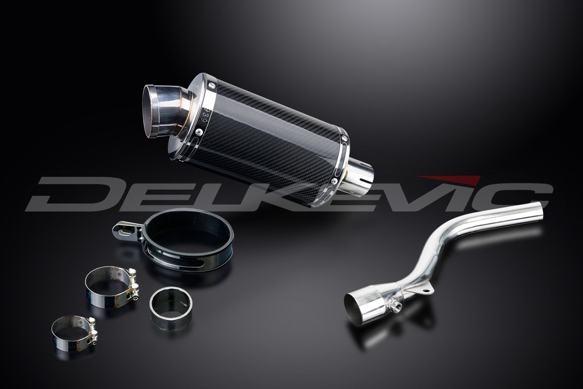 DELKEVIC マフラー Slip-On 14-inch Oval Carbon Fiber Exhaust Muffler for ZX-9R