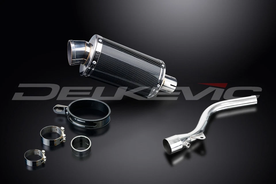 Escape Delkevic Deslizable con Silenciador Ovalado de Fibra de Carbono de 9" para KLX300 Foto 3 de 4
