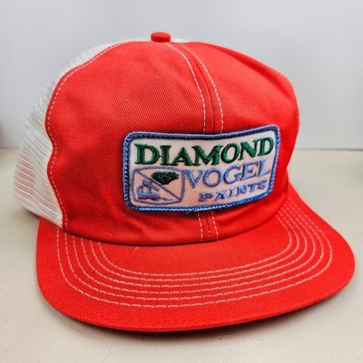 Vintage USA MADE K Products Diamond Vogel Paints Patch Trucker Hat Snapback Cap