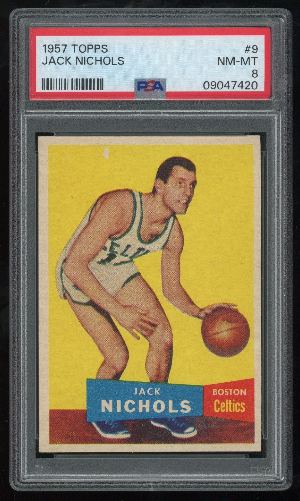 1957-58 Topps Jack Nichols Rookie #9 PSA 8 - Boston Celtics - RC