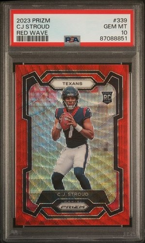 2023 Panini Prizm - Rookies C.J. Stroud #339 Red Wave Prizm /149 (RC) PSA 10