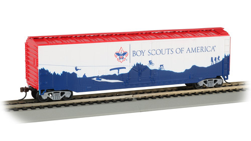 50' Plug Door Box Car - BSA® - Adventure Landscape 18013 | Condition: New