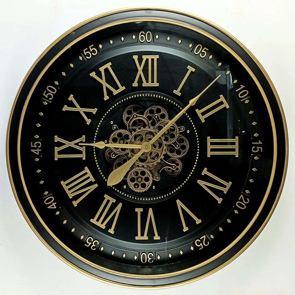 The Gears Reloj IRELAND LINE RELOJ DE PARED REDONDO 32 PULGADAS "GALWAY" NEGRO-ANTIGUO Foto 4 de 4