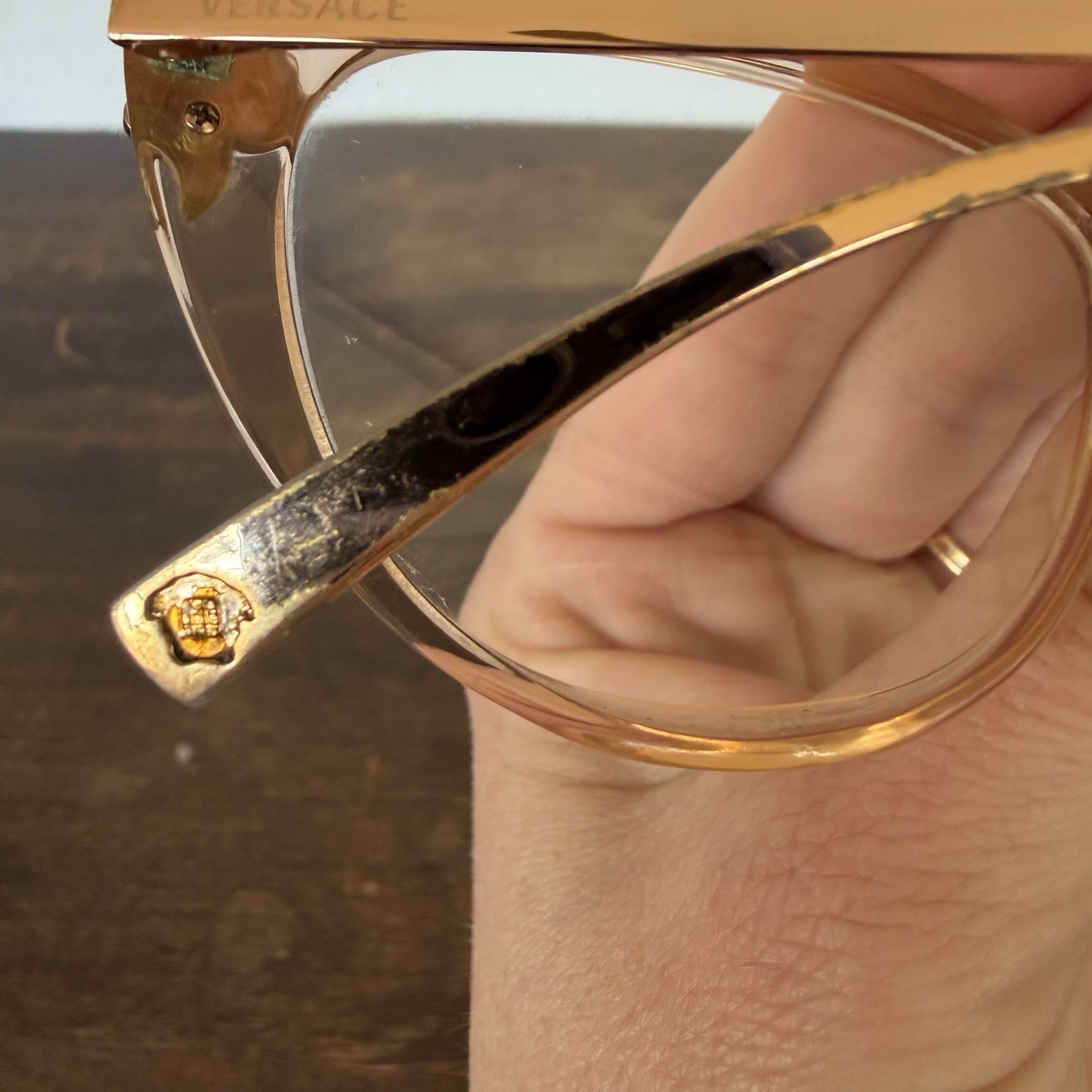 VTG Versace 3262 B  5215 Clear Rose Gold Eyeglasses Frames Only 54 16 140 READ thumbnail 10