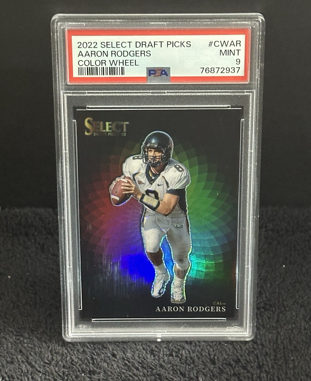 Aaron Rodgers 2022 Panini Select Draft Picks Color Wheel PSA 9 Mint