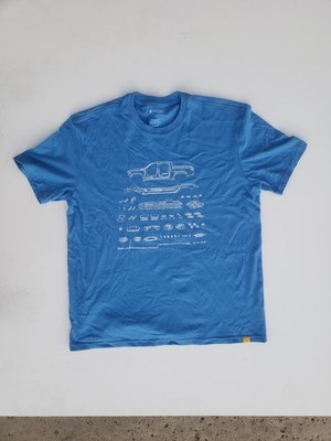 Rivian Blueprint Short Sleeve Crew Tee Shirt - 100% Organic Cotton NEW