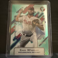 2025 Topps Pristine Aqua Refractor /199 Zack Wheeler Phillies and companion base