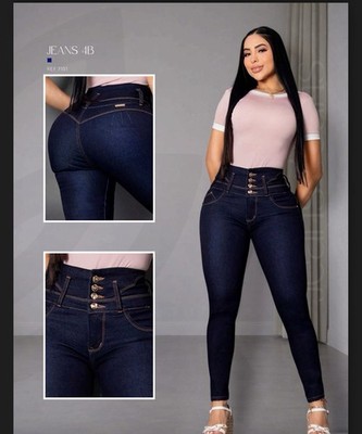 Pau Paris Emporium Women's Dark Blue High Rise Skinny Denim Jeans, 5-Pocket