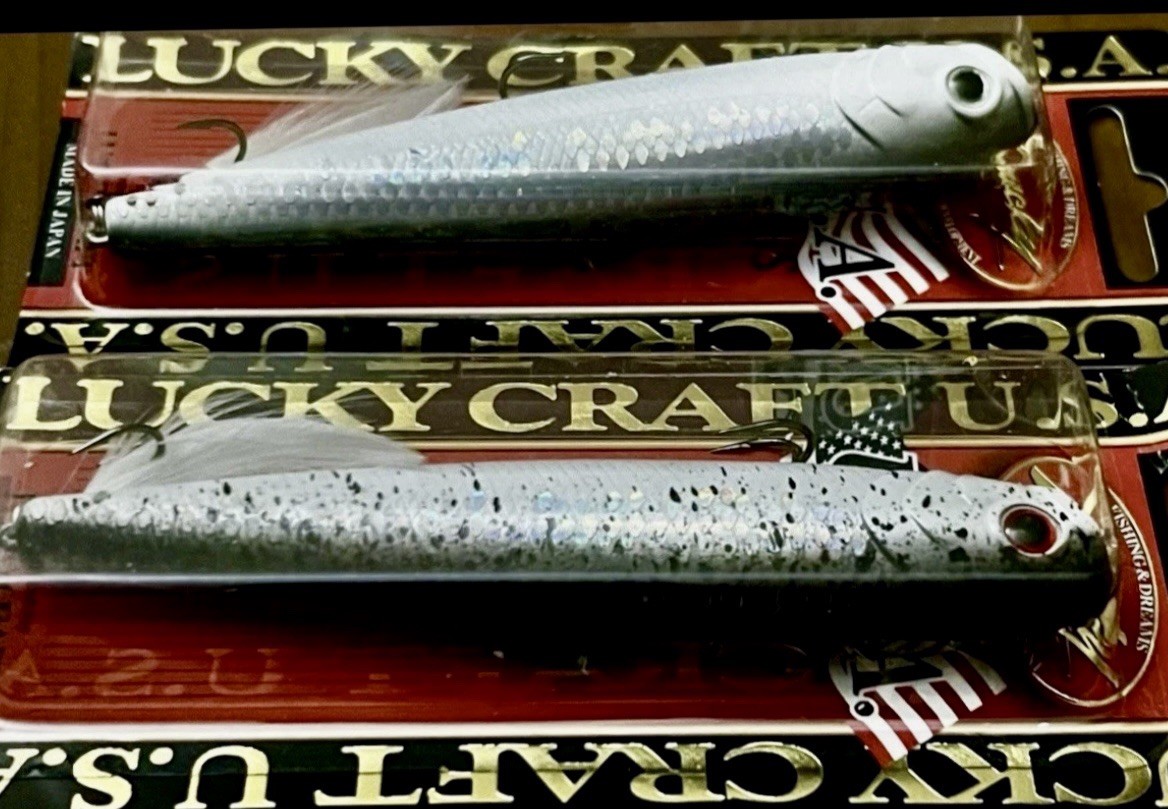 2 Lucky Craft Gunfish 115 Walking Bait Topwater Lures WHITE FLASH/CRACK BLACK - Image 3