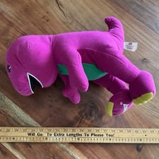 Vintage 1992 Talking Barney Playskool 18" Plush Toy Purple Dinosaur Video