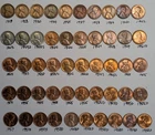 50 coin roll 1909-1958 D  Fine, Xtra Fine CIRCULATED LINCOLN WHEAT CENT PENNIES-