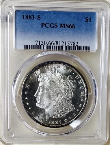 1881 S MORGAN DOLLAR! PCGS MS66! LOOKS DMPL! INSANE RIM TONING! NR #S1084