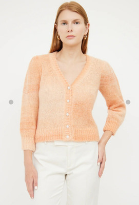 Maje Orange Gradient Mohair Cardigan