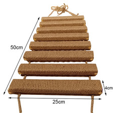 Cat Climbing Ladder Bridge for Cats Cage Sisal Wooden Rope Ladder Pet Furniture 