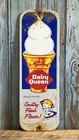 Vintage Dairy Queen Ice Cream Cone Porcelain Metal Door Push Plate Sign