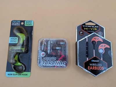 Mixed Earbuds Lot 3 Bluetooth Wired Sport New Sealed Celltronix - S37