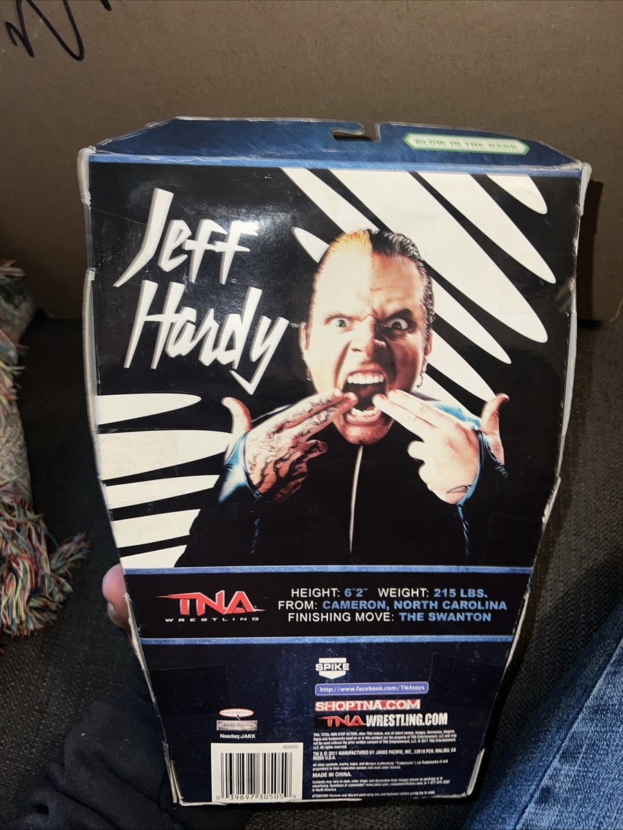 JEFF HARDY ACTION FIGURE TNA SHOP EXCLUSIVE GLOW IN THE DARK JAKKS
