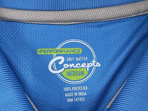 Grey Matter Concepts Herren Größe M Performance blau Polyester Poloshirt - Bild 3 von 10