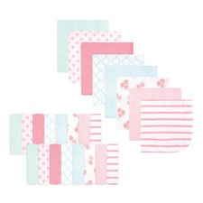 Hudson Baby Rayon from Bamboo Washcloth Bundle, Soft Pink Roses, One Size