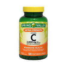Spring Valley Ultra Strength Vitamin C Capsules Dietary Supplement, 2,000 mg, 12