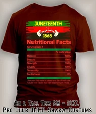 Juneteenth Nutritional Facts Black History Tee Shirt Street 1865 Big Tall Sm 32