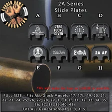 2A- Glock Rear Slide Plate Back Plate for Full Sized Glocks Gen 1-5