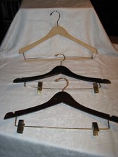 Group of Three Heavy Wooden Coat/Pant/Skirt Hangers