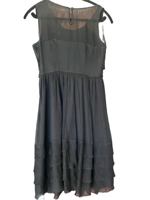 Anthropologie Burlapp Little Black Silk Dress Size 2 | eBay