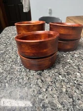 Wooden Individual Salad Bowl Serving Set 6 Piece Set Vietnam Cherry Nappy