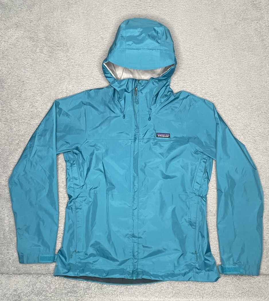 Patagonia Women's Medium H2NO Hooded Rain Windbreaker Jacket Sky
