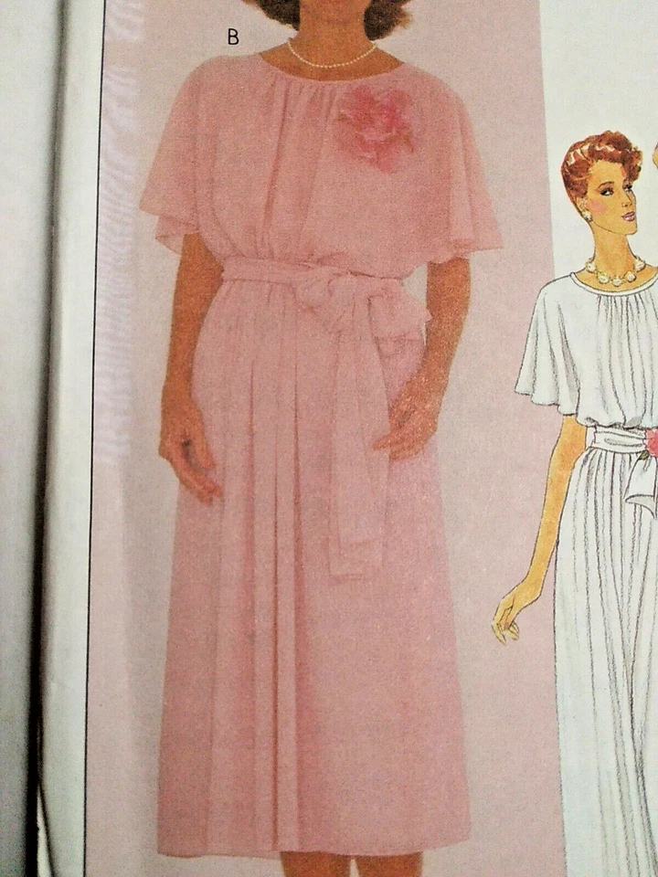 Dress Tie Belt Slip Scarf B 8 10 12 McCalls 9427 Sewing Pattern UC 80s Capelet - Image 2 of 4