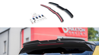 For Audi A1 S-Line Gb Spoiler Wing Extension Maxton Design Gloss Black Abs