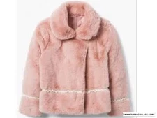 New  DRESSY FAUX FUR ROSE PINK  JACKET COAT  SIZE 5/6  BY GYMBOREE