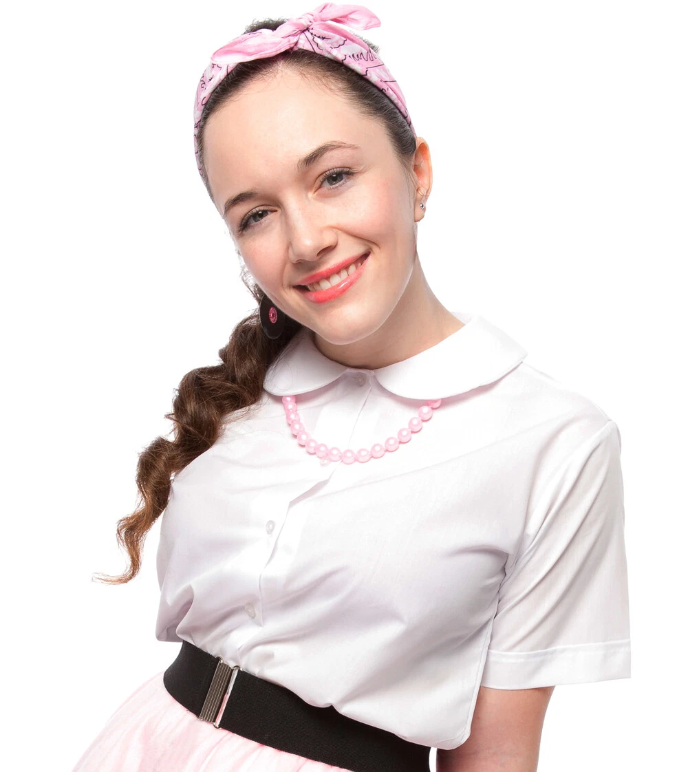 white short sleeve peter pan collar blouse