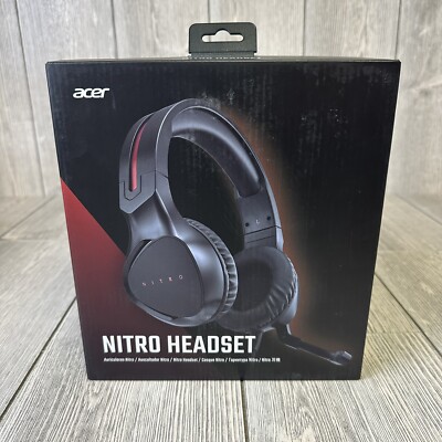 Acer Nitro Wired Gaming Headset Black New In Box 841631131691|