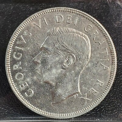 1950 Canada Silver Dollar - George VI - XF / AU Details Canoe