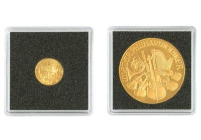 Lindner Münzkapseln CARRÉE für 28 Münzgrößen, 4er Pack, Auswahl 14-41mm