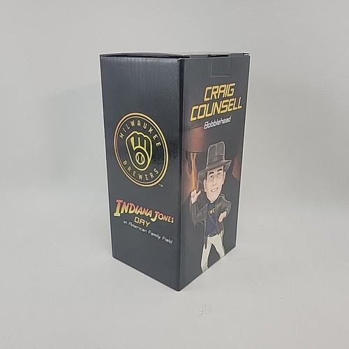 Craig Counsell Indiana Jones Bobblehead Milwaukee Brewers SGA 2023 NIB - Picture 11 of 14