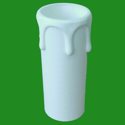 10x White Drip Candle Sleeve Wax Effect Chandelier Light Bulb Cover 70mm x 27mm - Picture 2 of 3