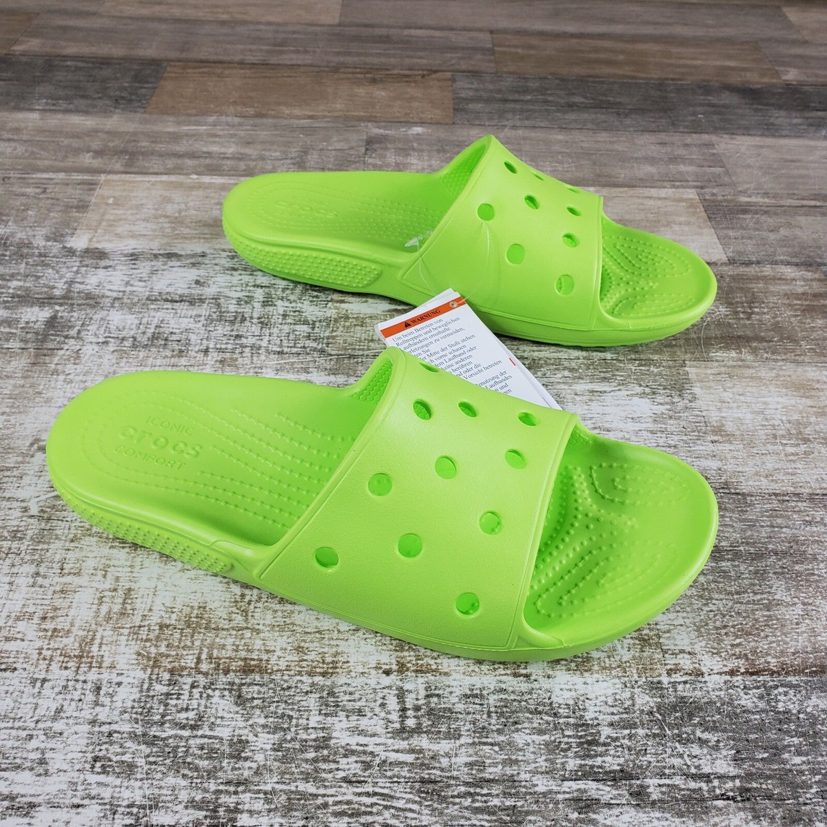 NEW! Crocs Iconic Comfort mens slide green sandals size 13 Lacoste Men main image 2