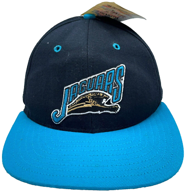 Vintage Jacksonville Jaguars Hat Cap Snap Back Blue Black Dome USA