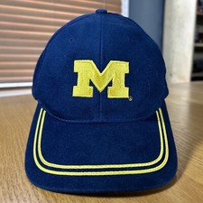 Vintage University of Michigan Hat Nike Wolverines Team Sports Stripe Brim Strap