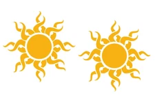 Tribal Sun Two 5" Orange Vinyl Decals Car Truck Window Laptop Tablet Mailbox