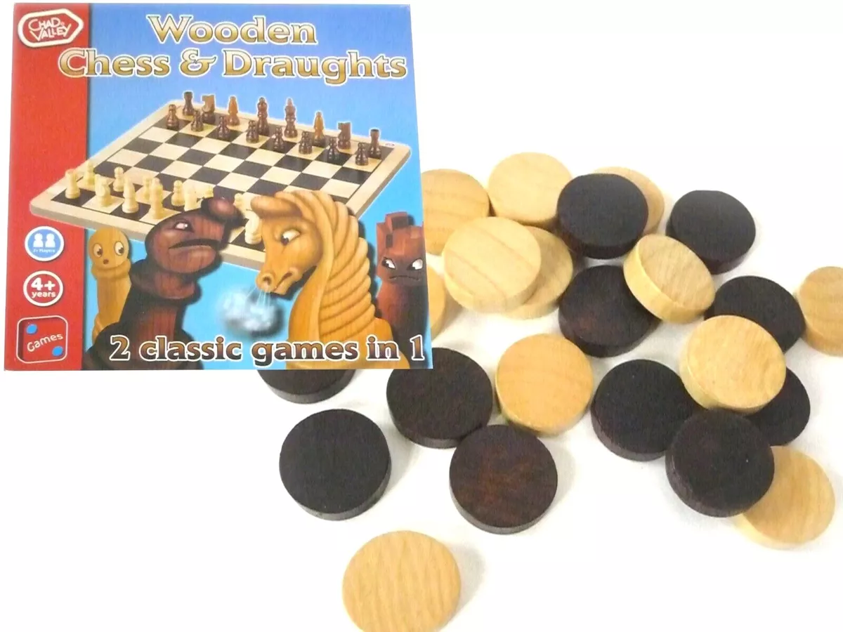 Buy Chad Valley Wooden Chess and Draughts Board Game, Board games