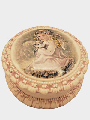Gator Mold Co Inc Trinket Jewelry Box Pink/White Angel Girl- Nice Gift!!