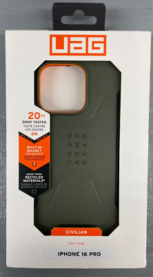 UAG Civilian Case for iPhone 16 Pro 6.3'' Rugged Slim Sleek Shockproof Olive