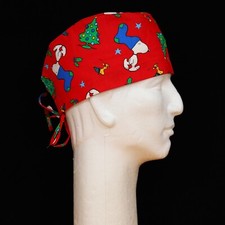 Christmas theme Peanuts Gang Characters Snoopy Wearing Socks Theme Scrub Hat