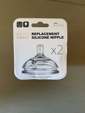 Comp Tomo Silicone Replacement Nipple, Slow Flow, 0-3 Months, 2 Count