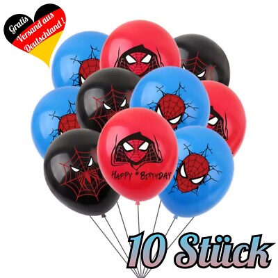 10 Spiderman Ballons   Kinder Geburtstag Deko Motto Party Latex Luftballons